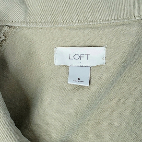 LOFT Lightweight Utility Jacket Khaki Tan Coat Cotton - Picture 7 of 8